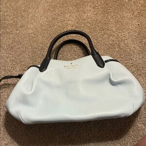 Kate Spade Soft Blue Satchel with Black Accents